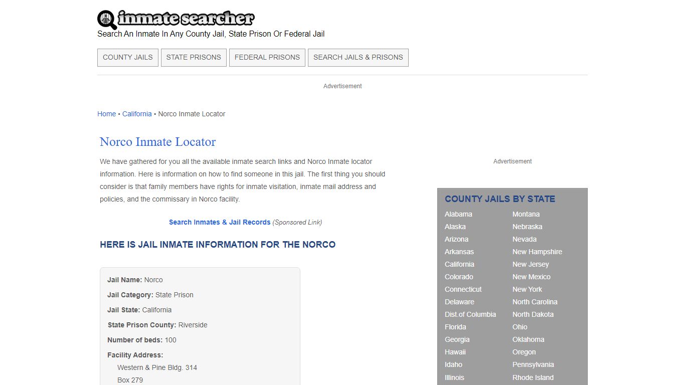 Norco Inmate Locator - Inmate Searcher
